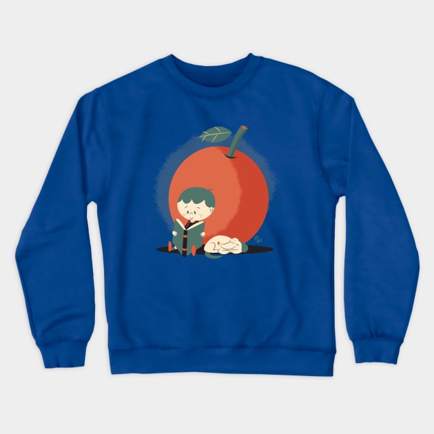 Orange reading Crewneck Sweatshirt by edvill